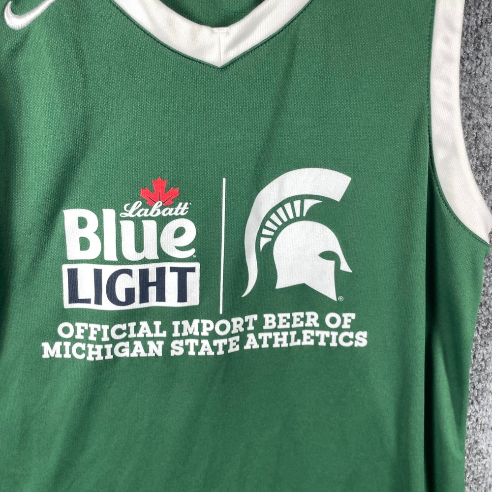Nike Michigan State Spartans Jersey Mens Medium Green Labatt Blue Tank Summer - Picture 5 of 11